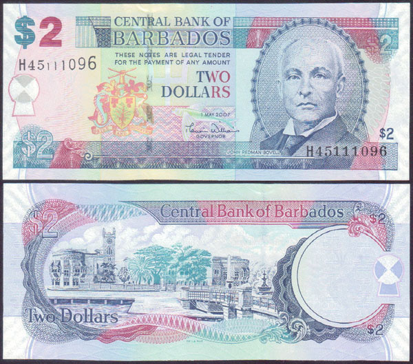 2007 Barbados $2 (Unc) L002009
